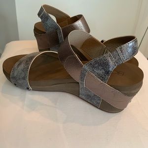 Metallic Wedge Sandals by Corkys.